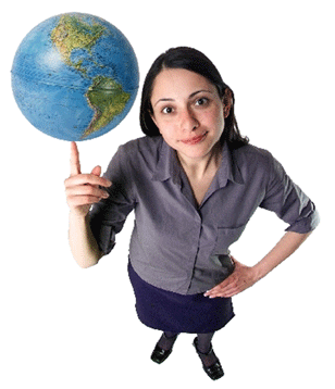 Girl with globe image